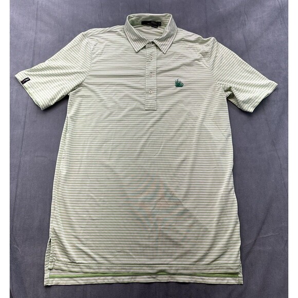 RLX Ralph Lauren Green Striped Men's Medium Polo Shirt Golf TPC Sawgrass Slim - Picture 1 of 10